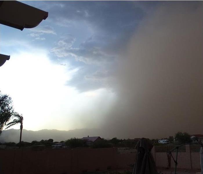 Approaching monsoon storm in Phoenix neighborhood